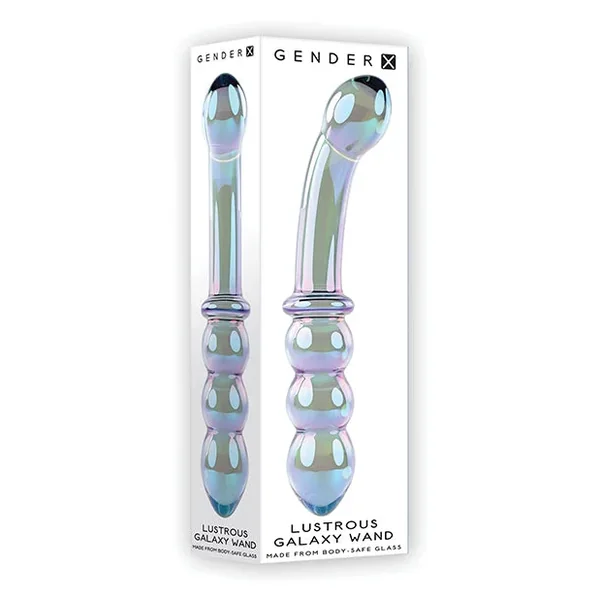 Gender X Lustrous Galaxy Wand Dual Ended Glass Massager – Green