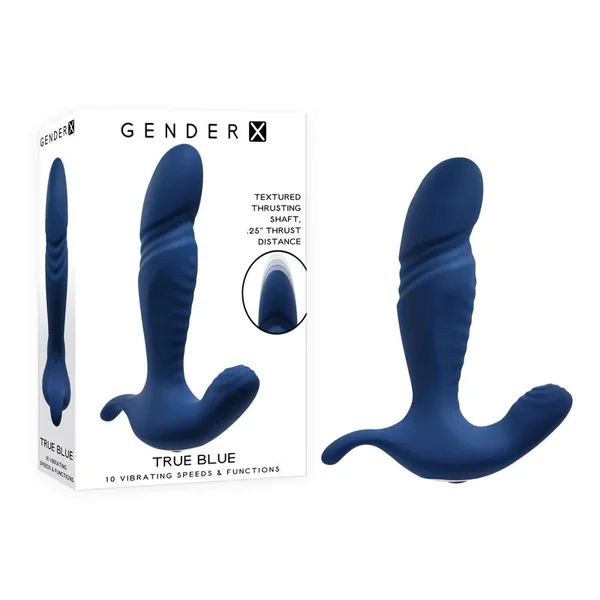 Gender X TRUE BLUE – Blue 13.5 cm USB Rechargeable Thrusting Prostate Massager