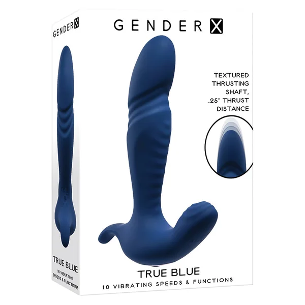 Gender X True Blue Thrusting Vibrator