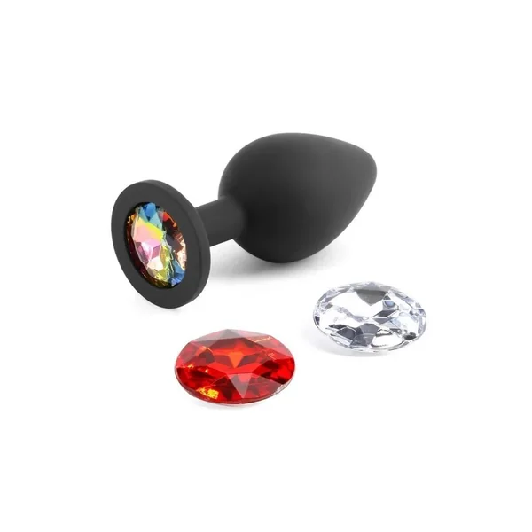 Glams Xchange Round Silicone Anal Plug – Medium – Black