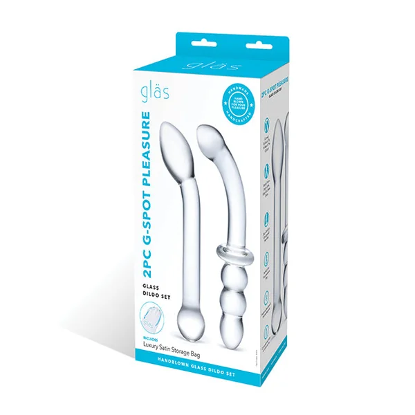 Glas 2 Pc G-spot Pleasure Glass Dildo Set - Clear