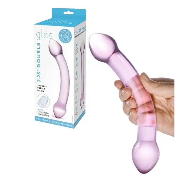 Glas 7.25 Inch Double Trouble Purple Dildo