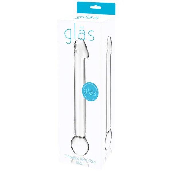 Glas 7" Realistic Head Glass Dildo - Clear