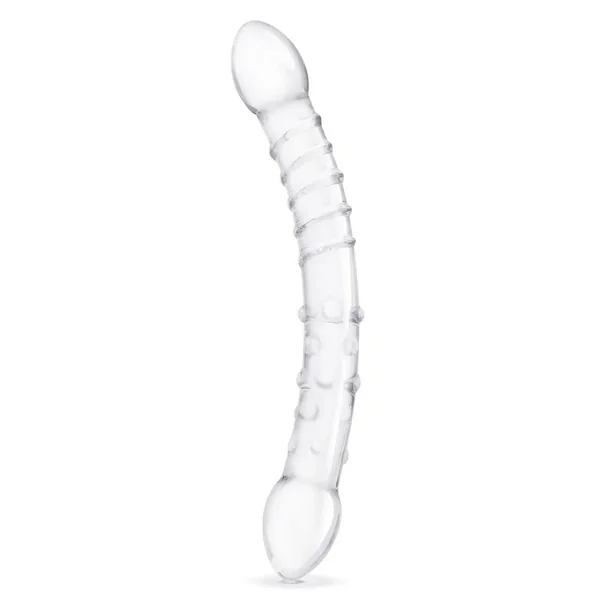 Glas Girthy Double Trouble Glass Dildo 12in – Clear