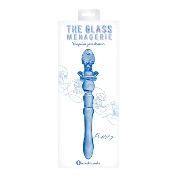 Glass Menagerie Puppy Glass Dildo – Dark Blue