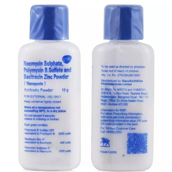 GLAXO SMITH KLINE PHARMACEUTICALS NEOSPORIN DUSTING POWDER (10g)