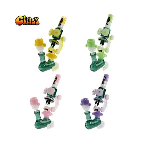 Gliizy 8in Glass Microworld Waterpipe Milky Green