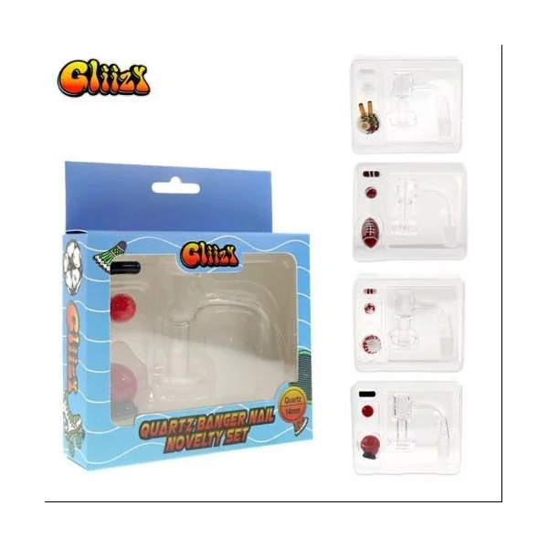 Gliizy Quartz Banger Set 14mm Male 90D Red Puck