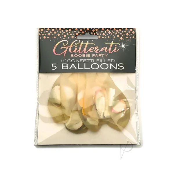 Glitterati Boobie Confetti Balloons 6pk Bachelorette Party Supplies