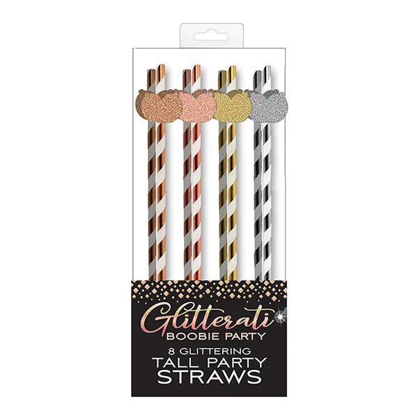 GLITTERATI BOOBIE TALL PARTY STRAWS