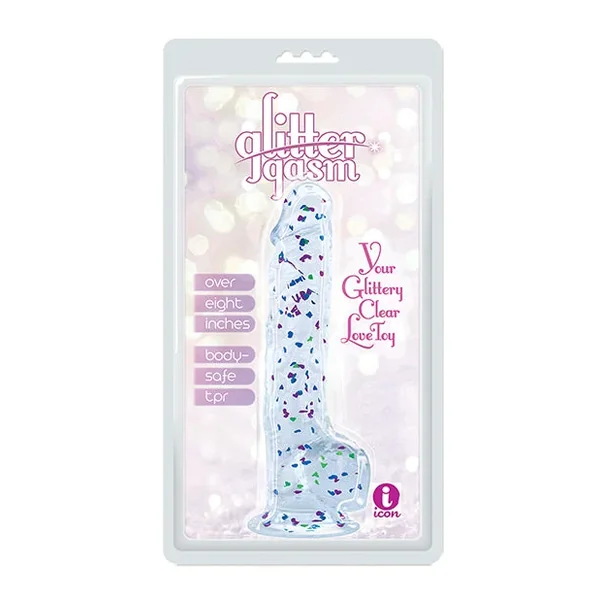Glittergasm 8.5″ Ballsy Dildo – Blue/Purple/Violet