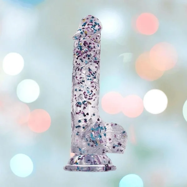 Glittergasm Dong - Blue and Green Swirl 8"