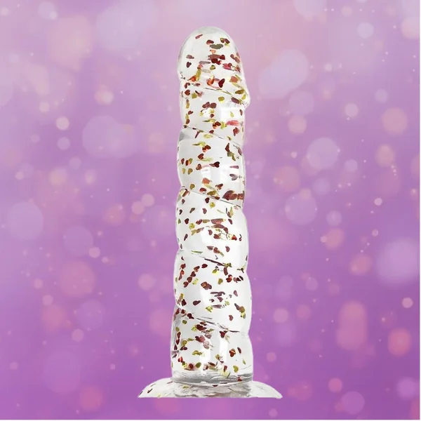 Glittergasm Dong - Red and Orange Swirl 8"