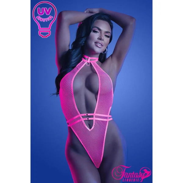 Glow UV Net Teddy by Fantasy Lingerie