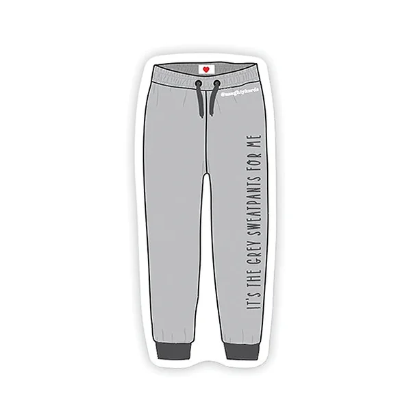 Grey Sweatpants Naughty Sticker - Pack Of 3