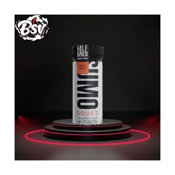 Half Bak’d 10000mg D9 SUMO Sour’d Juicy Peach Gummies 25ct