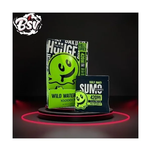 Half Bak’d D9 SUMO Wild Watermelon Gummies 2ct 30 Per Pack