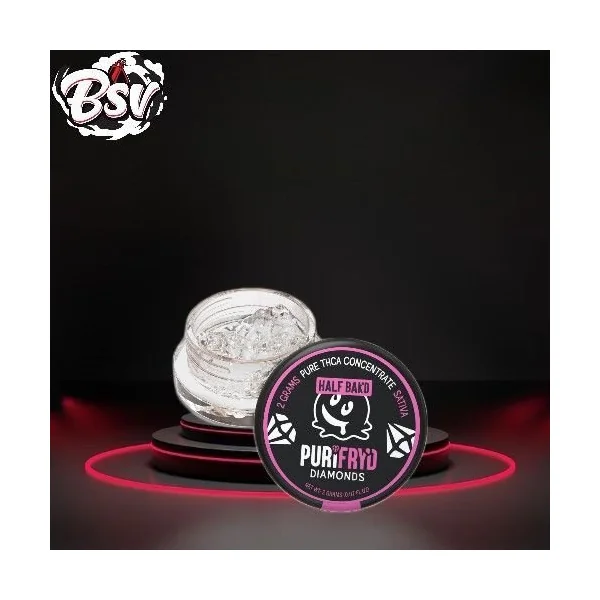 Half Bak’d Puri Fryd Diamonds THC-A Sauce 2G Strawberry Cough