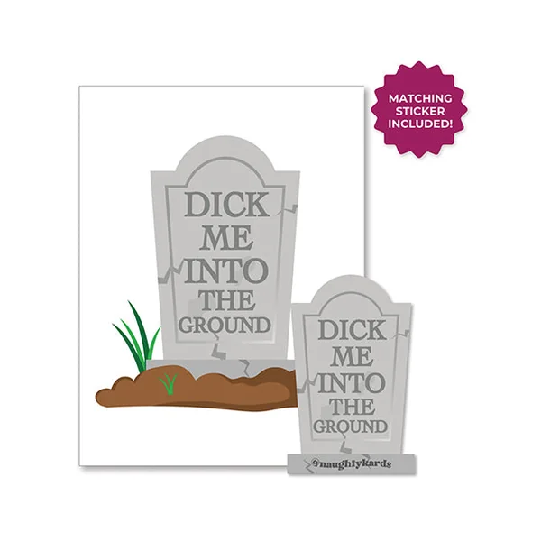Halloween Dick In Ground Greeting Card w/Sticker