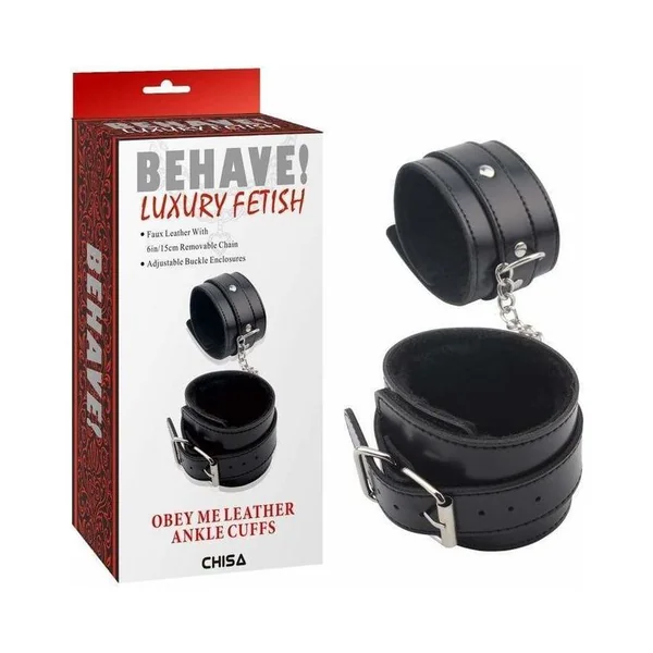 Handcuffs - Behave! - Obey Me Leather Ankle Cuffs
