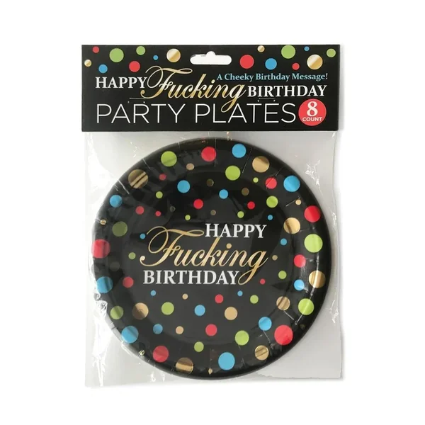 Happy F`n Birthday Plates (8 per Pack) – Multicolor
