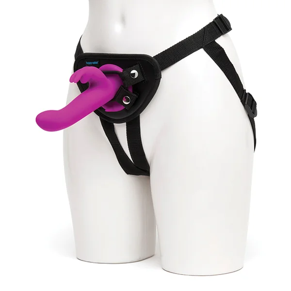 HAPPY RABBIT RECHARGEABLE VIBRATING STRAP ON HARNESS SET