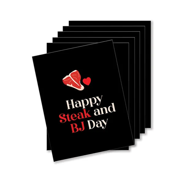 Happy Steak And Bj Day Naughty Greeting Card - Pack Of 6