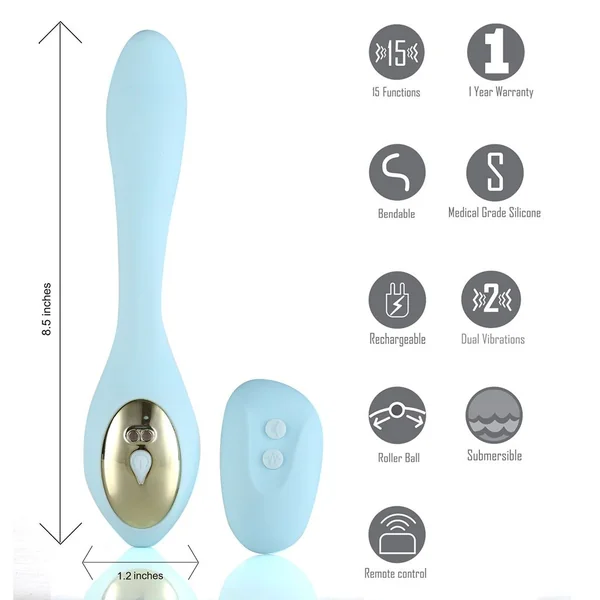 HARMONIE DUAL VIBRATOR TEAL SILICONE RECHARGEABLE