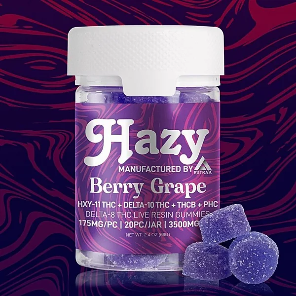 Hazy Gummy 3500MG HXY-11+Delta 10+THCB+PHC+D8 Berry Grape