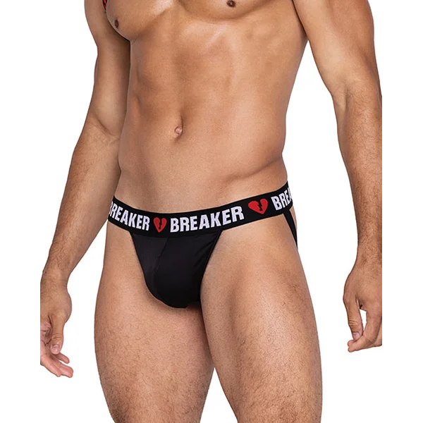 Heartbreaker Jockstrap W/contoured Pouch & Elastic Rear Straps Black/red
