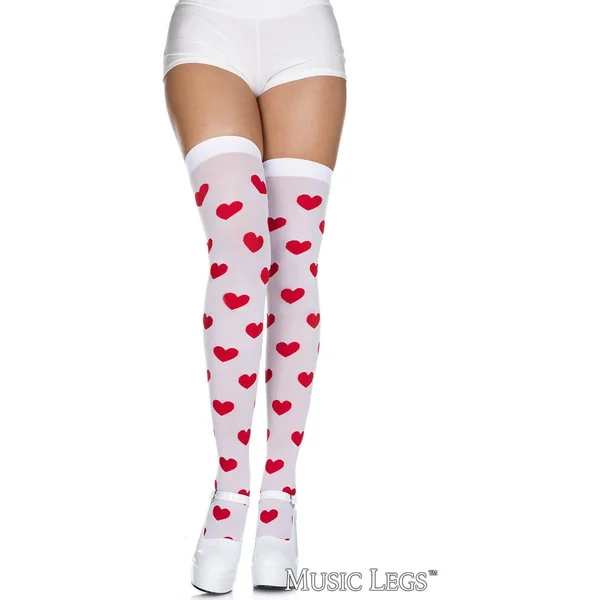 Hearts Thigh Highs by Music Legs