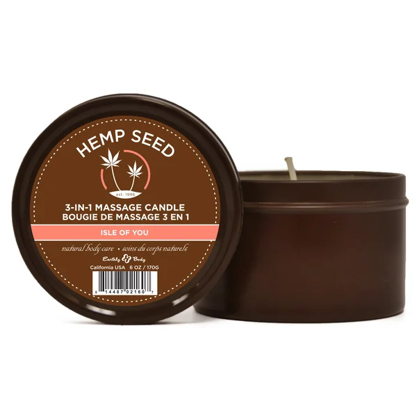 Hemp Seed 3-in-1 Massage Candle - Isle of You - 6 Oz.