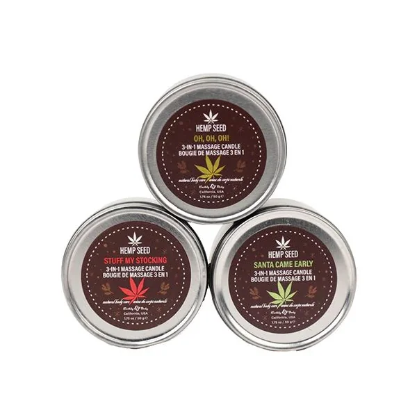 HEMP SEED HOLIDAY 3-IN-1 MASSAGE CANDLE HOLIDAY ’24 TRIO