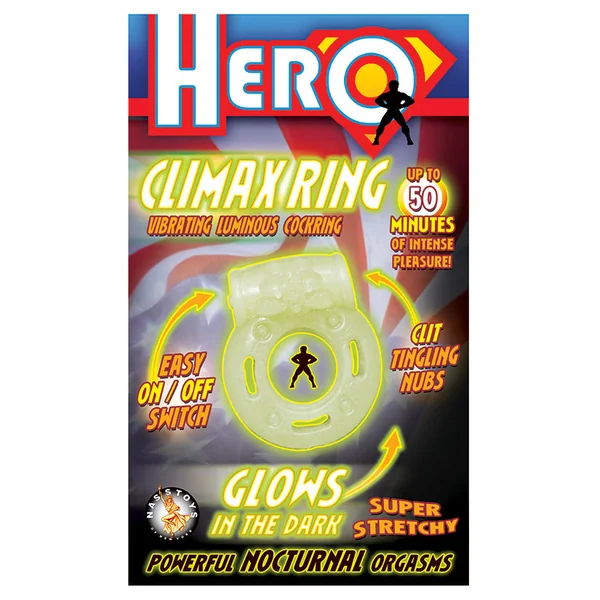 Hero Climax Vibrating C-Ring - Glow In The Dark