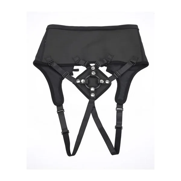 High Waisted Corset Strap-On – Black