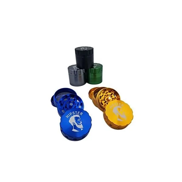 Hipster Aluminum Grinder 63mm 4 Part W/ Slitted Grip