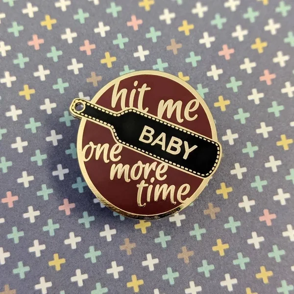 “Hit Me” Paddle Enamel Pin