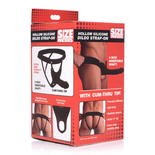 Hollow Silicone Dildo Strap-on - Black