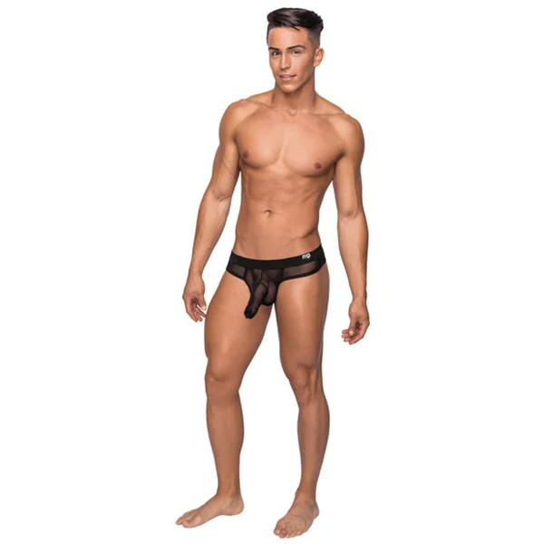 Hoser Stretch Mesh Thong Black