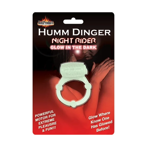 Humm Dinger Night Rider Glow-in-the-Dark Vibrating Penis Ring - Each