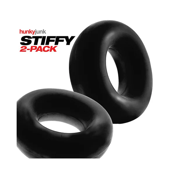 Hunky Junk Stiffy 2 Pack Cockrings - Tar Ice