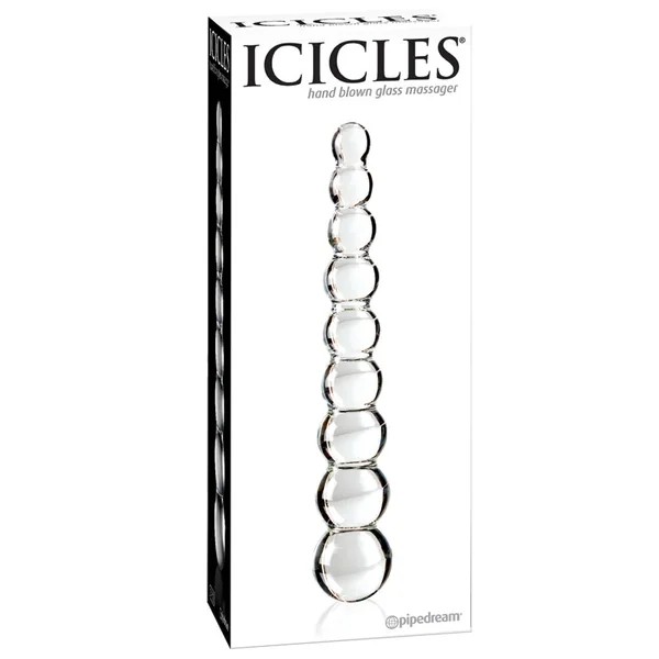 Icicles No. 2 Hand Blown Glass Massager - Clear 8.5"