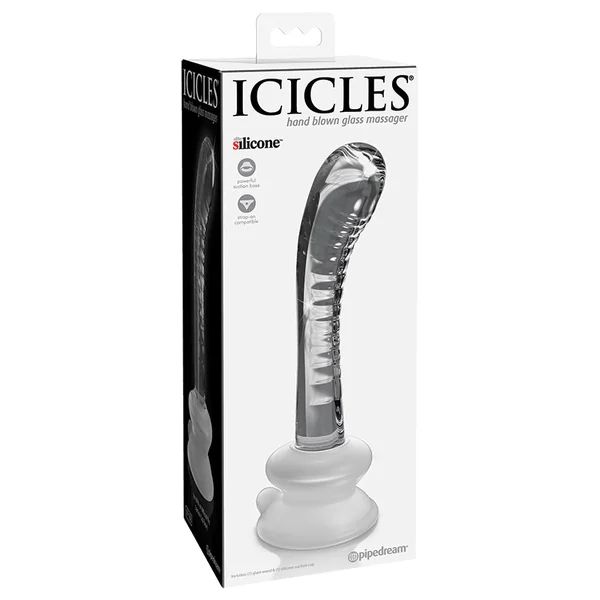 Icicles No. 88 Hand Blown Glass Massager - Clear