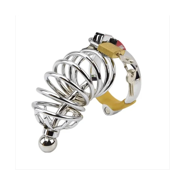 Impound Corkscrew Male Chastity Device with Penis Plug