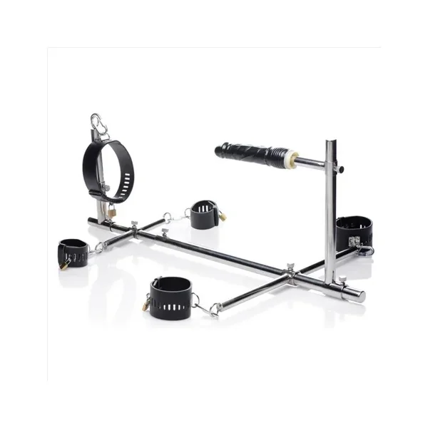 Imprisoned Metal Stockade w Dildo