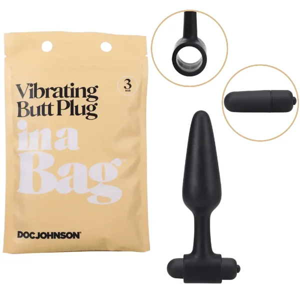 In A Bag Vibrating Butt Plug 5 Inches Flexible Bullet Warming Vibrator Anal Probe