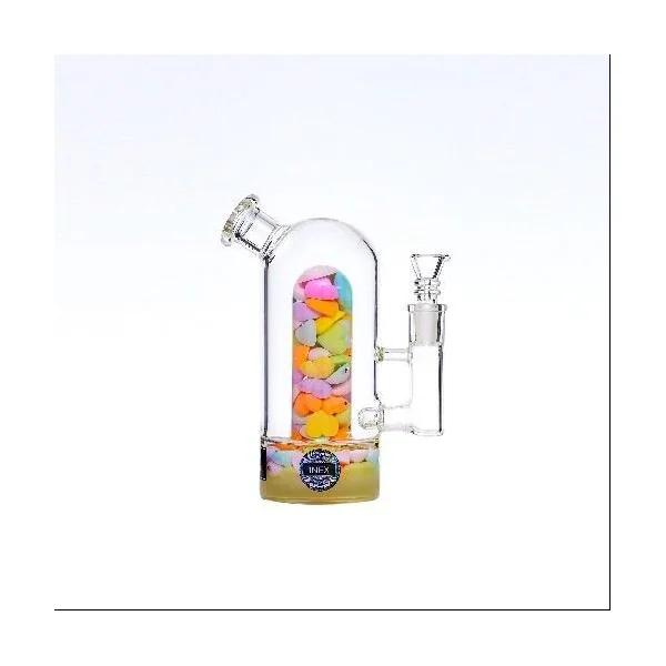 Inex 8in Center Piece Water Pipe Hearts Blue