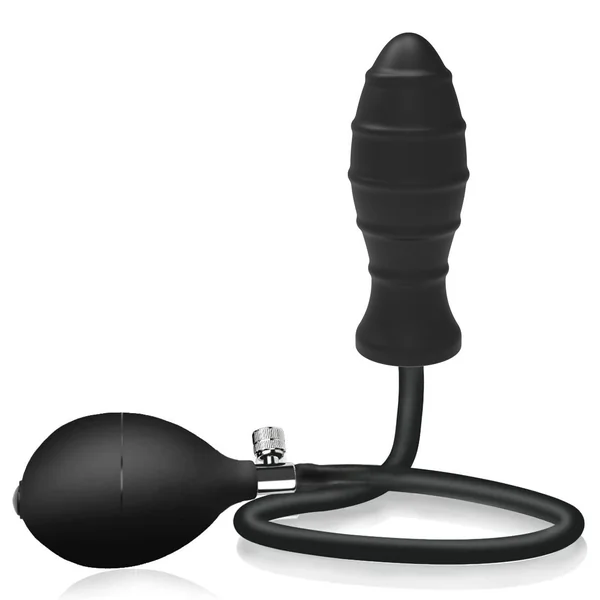 Inflatable Anal Plug - Silicone Dildo Classic Threads Prostate Massager