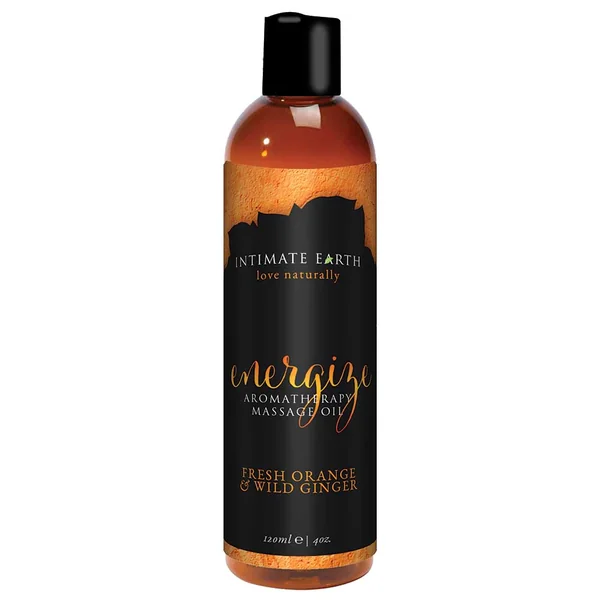 Intimate Earth – Massage Oil Aroma 4oz. – Fresh Orange & Wild Ginger