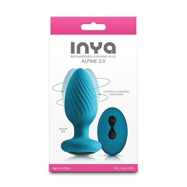 INYA Alpine 2.0 Gyrating & Vibrating Anal Plug w/Remote - Teal